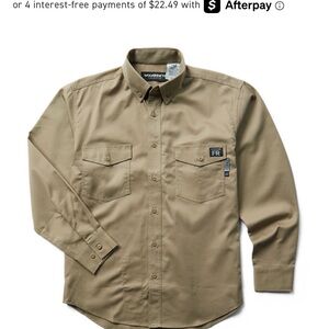 Wolverine FR Men's Casual Button Down Shirts - Tan